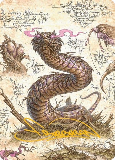 Rottenmouth Viper Art Card Gold Stamped Signature Art Series: Bloomburrow Magic card