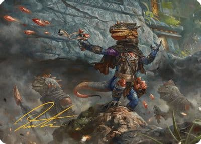 Agate Instigator Art Card Gold Stamped Signature Art Series: Bloomburrow Magic card