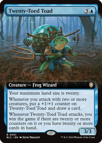Twenty Toed Toad Extended Art Commander: Bloomburrow Magic card