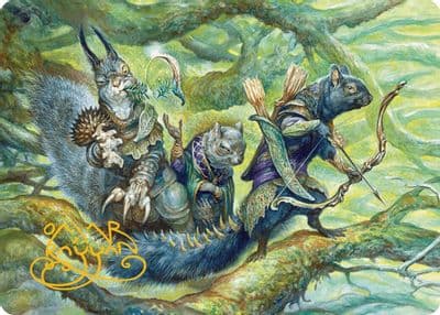 The Odd Acorn Gang Art Card Gold Stamped Signature Art Series: Bloomburrow Magic card