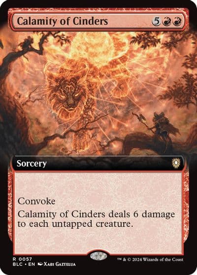 Calamity of Cinders Extended Art Commander: Bloomburrow Magic card