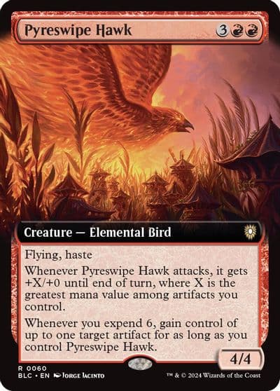 Pyreswipe Hawk Extended Art Commander: Bloomburrow Magic card