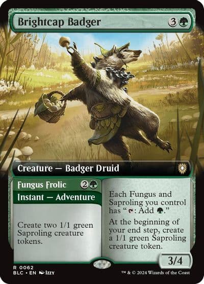 Brightcap Badger Extended Art Commander: Bloomburrow Magic card