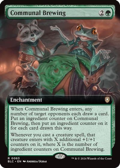 Communal Brewing Extended Art Commander: Bloomburrow Magic card