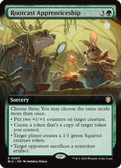 Rootcast Apprenticeship Extended Art Commander: Bloomburrow Magic card