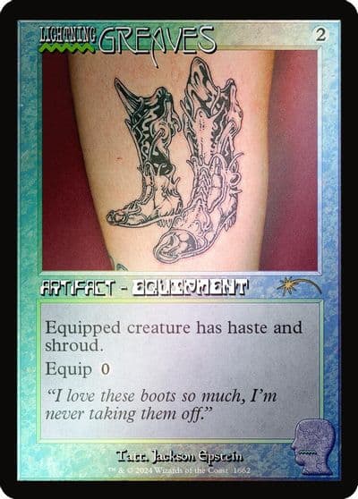 Lightning Greaves 1662 Rainbow Foil Secret Lair Drop Series Magic card