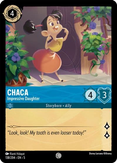Chaca Impressive Daughter Shimmering Skies Lorcana card