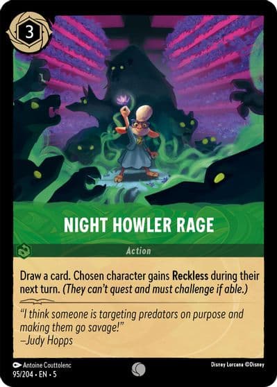 Night Howler Rage Shimmering Skies Lorcana card