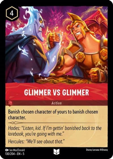 Glimmer vs Glimmer Shimmering Skies Lorcana card