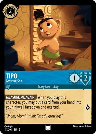 Tipo Growing Son Shimmering Skies Lorcana card