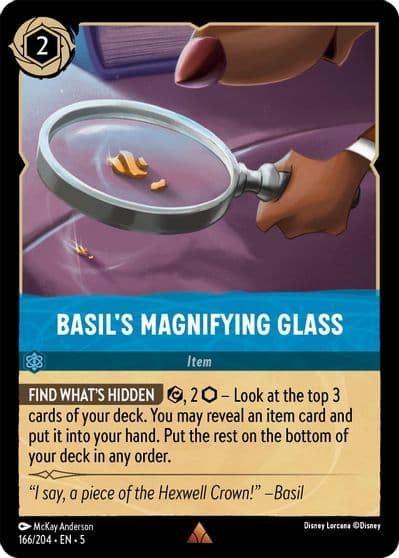 Basils Magnifying Glass Shimmering Skies Lorcana card