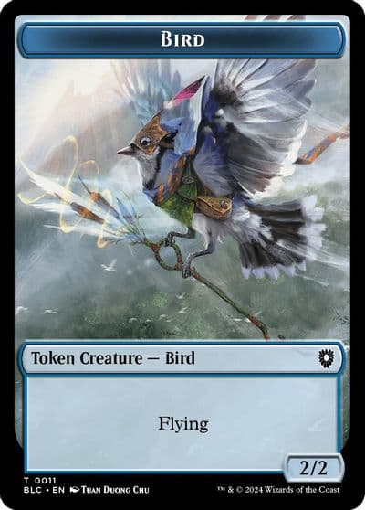 Bird 0011 Fish Double Sided Token Commander: Bloomburrow Magic card