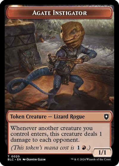 Agate Instigator Rabbit Double Sided Token Commander: Bloomburrow Magic card