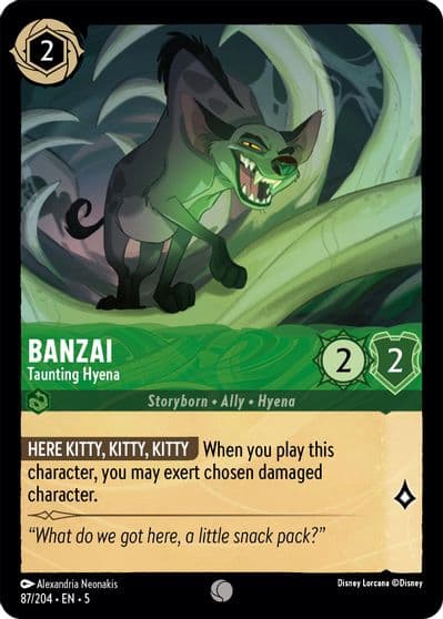 Banzai Taunting Hyena Shimmering Skies Lorcana card