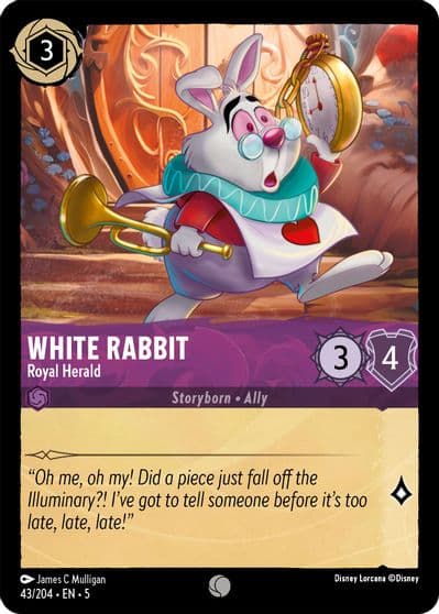 White Rabbit Royal Herald Shimmering Skies Lorcana card