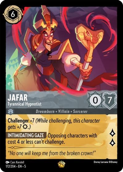 Jafar Tyrannical Hypnotist Shimmering Skies Lorcana card