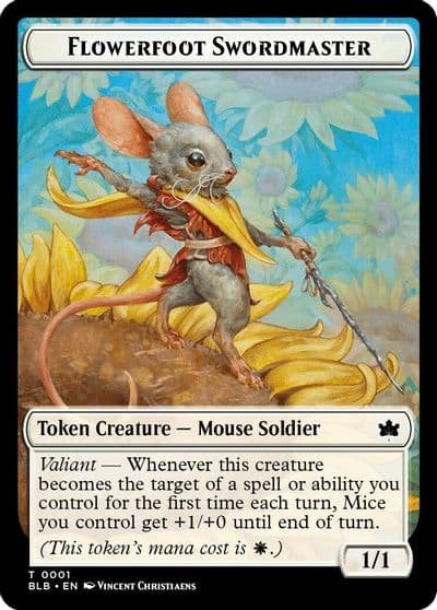 Flowerfoot Swordmaster Token Bloomburrow Magic card
