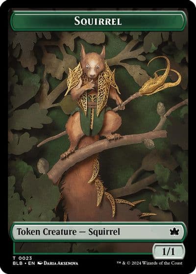 Squirrel Starscape Cleric Double Sided Token Bloomburrow Magic card