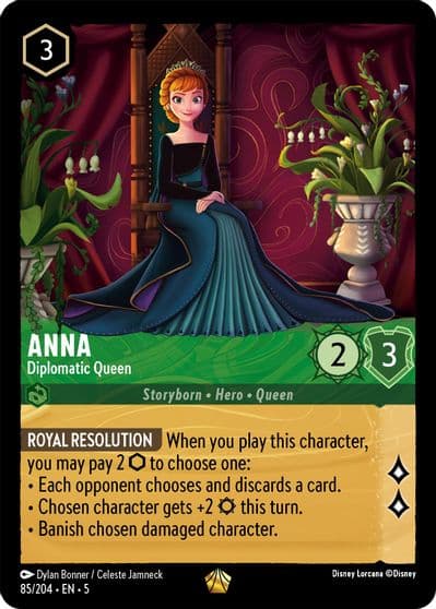 Anna Diplomatic Queen Shimmering Skies Lorcana card