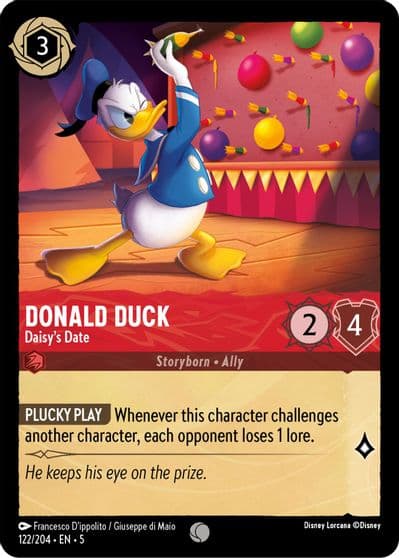 Donald Duck Daisys Date Shimmering Skies Lorcana card