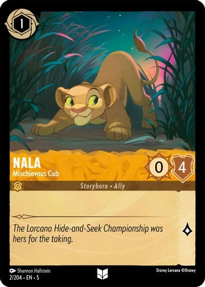 Nala Mischievous Cub Shimmering Skies Lorcana card