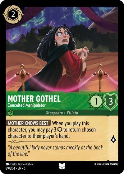 Mother Gothel Conceited Manipulator Shimmering Skies Lorcana card