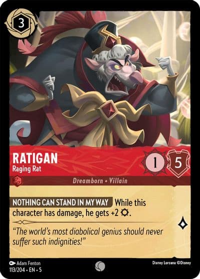 Ratigan Raging Rat Shimmering Skies Lorcana card
