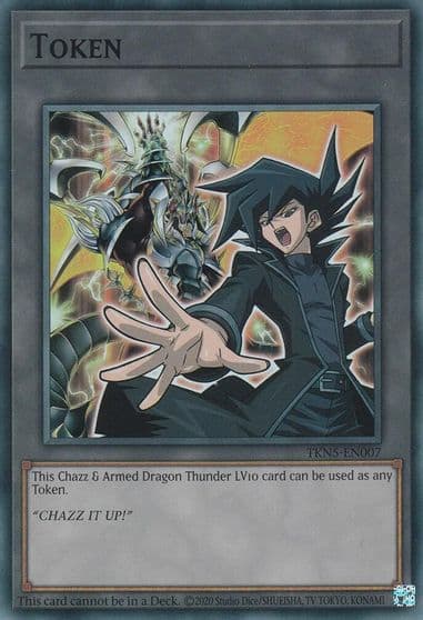 Token Chazz and Armed Dragon Thunder LV10 The Infinite Forbidden Yu-Gi-Oh! card