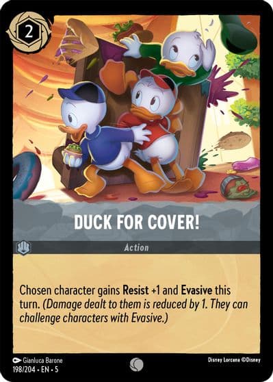 Duck for Cover Shimmering Skies Lorcana card