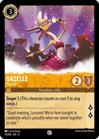Gazelle Pop Star Shimmering Skies Lorcana card