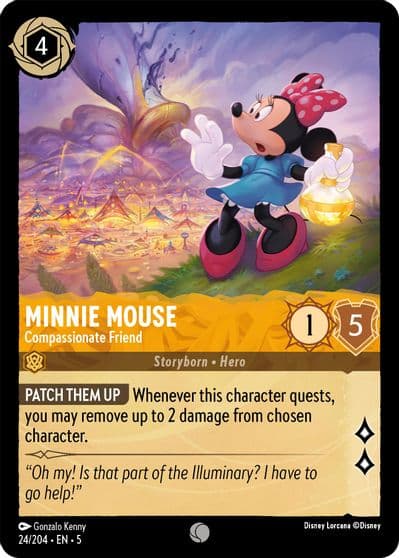 Minnie Mouse Compassionate Friend Shimmering Skies Lorcana card