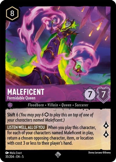 Maleficent Formidable Queen Shimmering Skies Lorcana card
