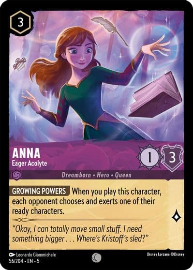 Anna Eager Acolyte Shimmering Skies Lorcana card