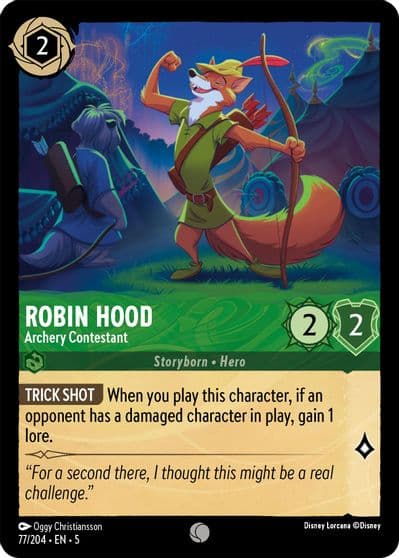 Robin Hood Archery Contestant Shimmering Skies Lorcana card