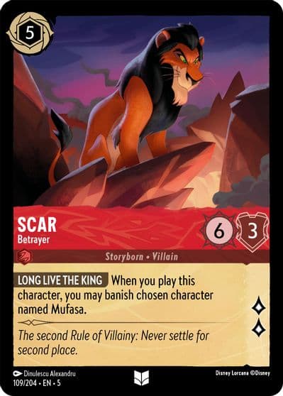 Scar Betrayer Shimmering Skies Lorcana card