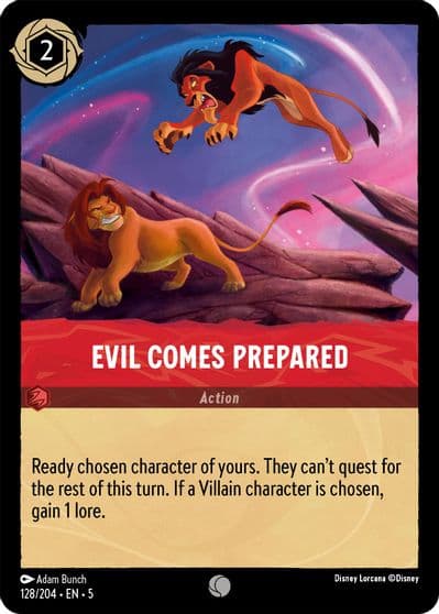 Evil Comes Prepared Shimmering Skies Lorcana card