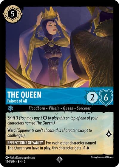 The Queen Fairest of All Shimmering Skies Lorcana card