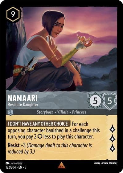 Namaari Resolute Daughter Shimmering Skies Lorcana card