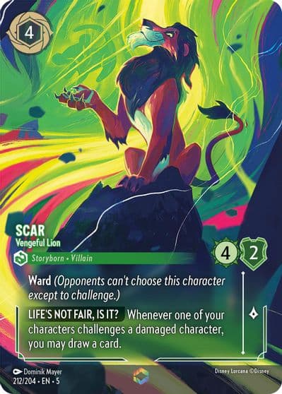 Scar Vengeful Lion Enchanted Shimmering Skies Lorcana card