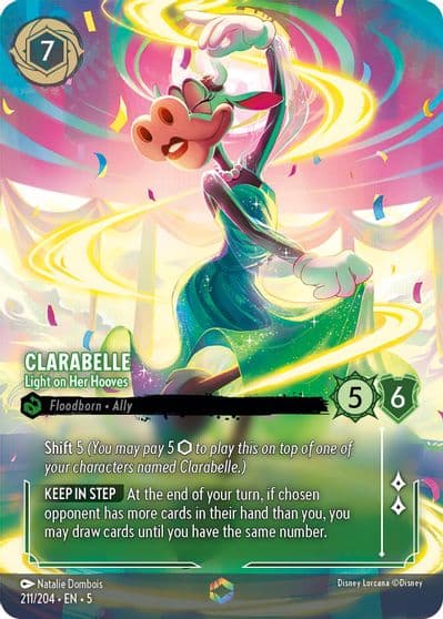 Clarabelle Light on Her Hooves Enchanted Shimmering Skies Lorcana card