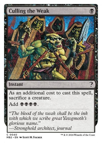Culling the Weak White Border Mystery Booster 2 Magic card
