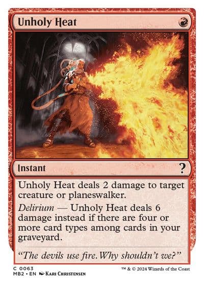 Unholy Heat White Border Mystery Booster 2 Magic card