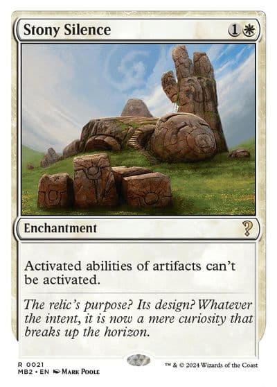 Stony Silence White Border Mystery Booster 2 Magic card