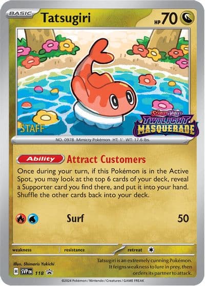 Tatsugiri - 118 (Prerelease) [Staff] SV: Scarlet & Violet Promo Cards Pokemon card