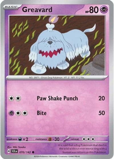 Greavard SV07: Stellar Crown Pokemon card