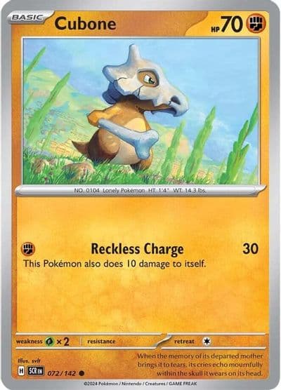 Cubone SV07: Stellar Crown Pokemon card