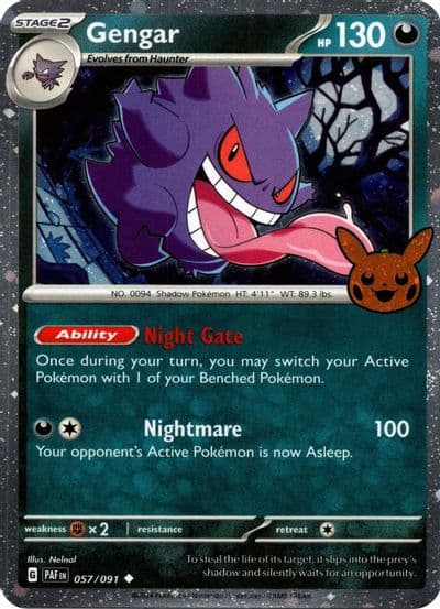 Gengar (Cosmos Holo) Trick or Trade BOOster Bundle 2024 Pokemon card
