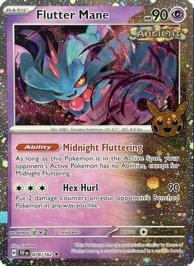 Flutter Mane (Cosmos Holo) Trick or Trade BOOster Bundle 2024 Pokemon card