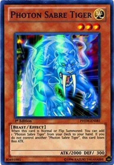 Photon Sabre Tiger Photon Shockwave Yu-Gi-Oh! card
