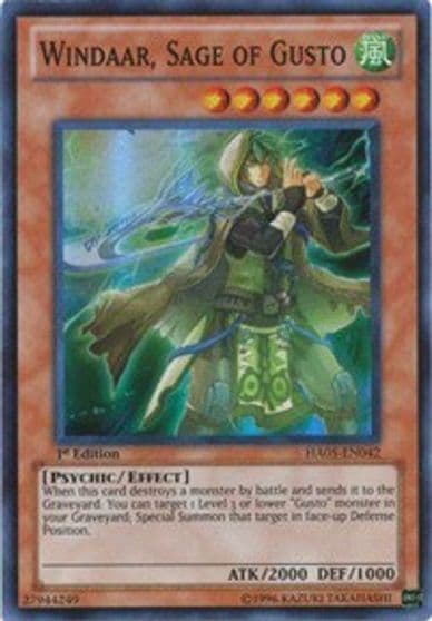 Windaar Sage of Gusto Hidden Arsenal 5: Steelswarm Invasion Yu-Gi-Oh! card